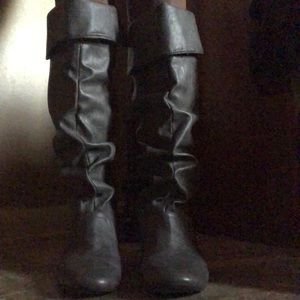 Lower East Side Pair Of Grey Knee High Boots